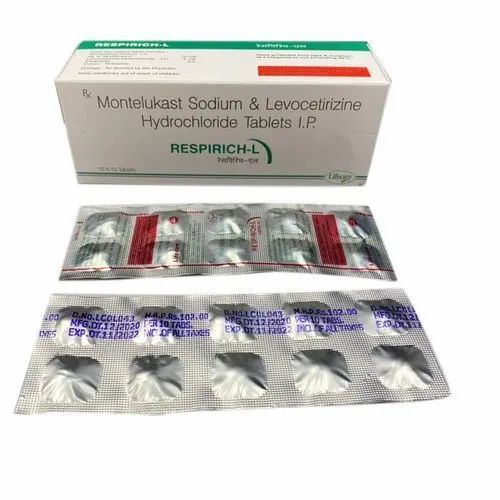 Montelukast Sodium & Levocetirizine Hydrochloride Tablets - Prescription Required, Cool And Dry Storage Guidelines, For Hospital & Clinic Use