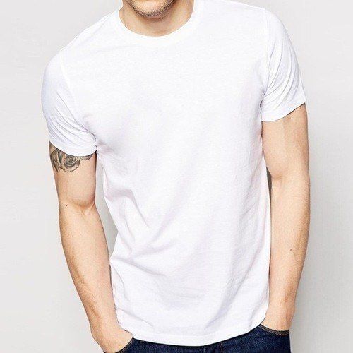 Casual Wear White Plain Mens T-Shirts