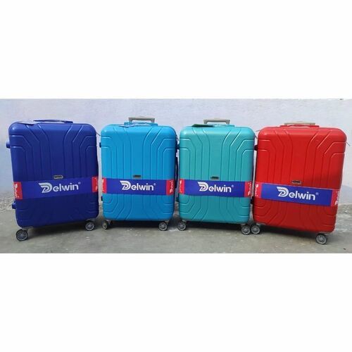 Multi Color Plain Pattern Polycarbonate Trolley Suitcase