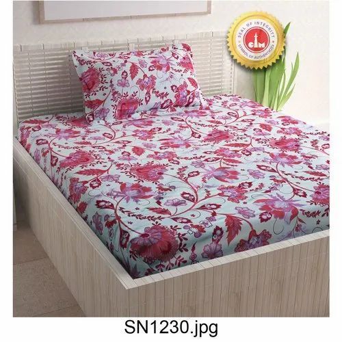 Multi Color Printed Pattern Cotton Bed Sheet