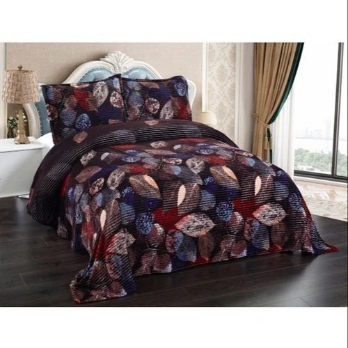 Multi color Flannel Bed Quilt