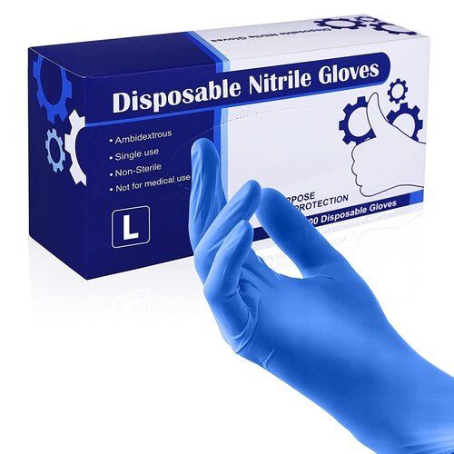 Nitrile Gloves - 9 Inches, Blue, Mid Forearm Length, Full Dipped, Non Sterile | Disposable, Powder Free, Textured for Hospital Use