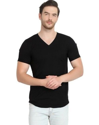 Casual Wear Plain V Neck Half Sleeves Mens T-Shirts