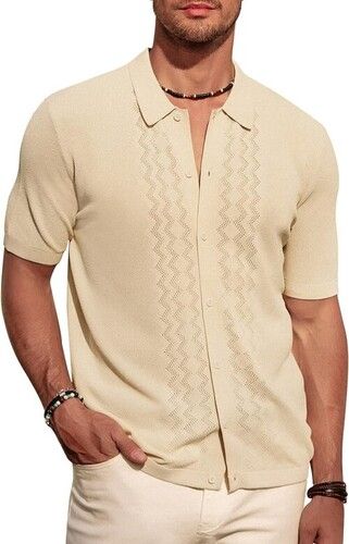 Casual Wear Half Sleeve Mens Knit Shirts