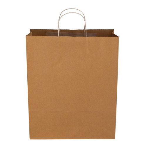 Kraft Paper Carry Bag - Flat Bottom Design, Eco-Friendly and Biodegradable Features for Sustainable Grocery Shopping