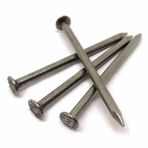 Wire Nails - Industrial Grade Iron, Standard Size, Dark Gray Color | High Strength, Lightweight, Long Life, Corrosion And Rust Resistant, Round Head For Carpentry And Furniture Usage