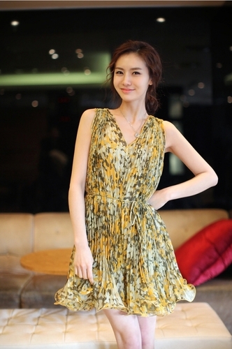 Modern Design Glamorous Women Chiffon Print Dress