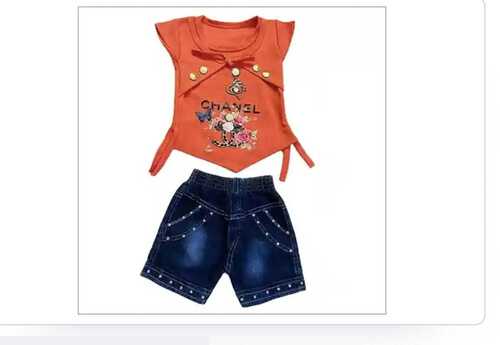 Girls Denim Short Set 