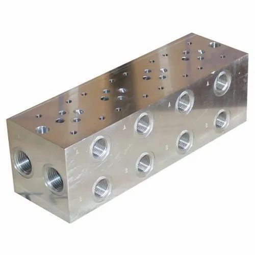 Silver Color Rectangular Shape Manifold Blocks For Hydraulic Press