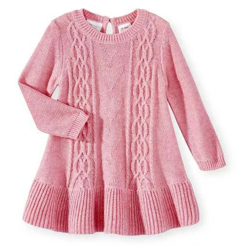 Round Neck Full Sleeves Regular Fit Girls Sweater