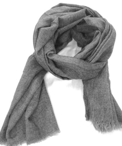 Grey Color Plain Pattern Cashmilon Scarf For Mens