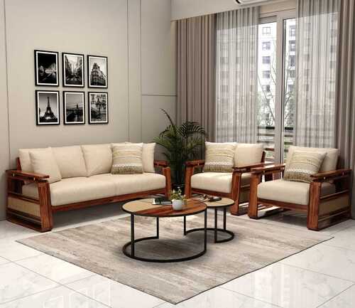 Brown Stylish Wooden Sofa Set