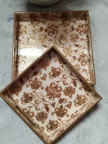 Durable Handmade Decorative Fancy Wooden Tray