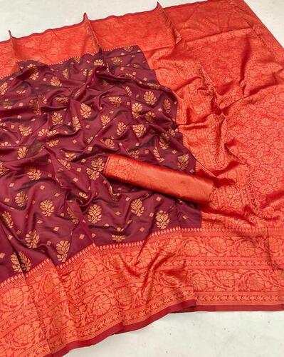 New Design Multi-Color Party Wear Soft Lichi Silk Saree