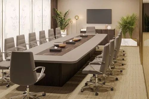 Brown Wooden Conference Table