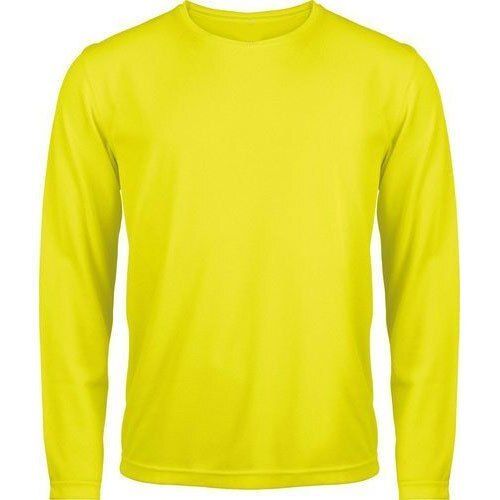 Casual Wear Readymade Regular Fit Full Sleeve Round Neck Plain Mens T Shirts