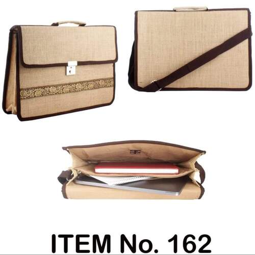 Eco Friendly Brown Color Jute Laptop Bag