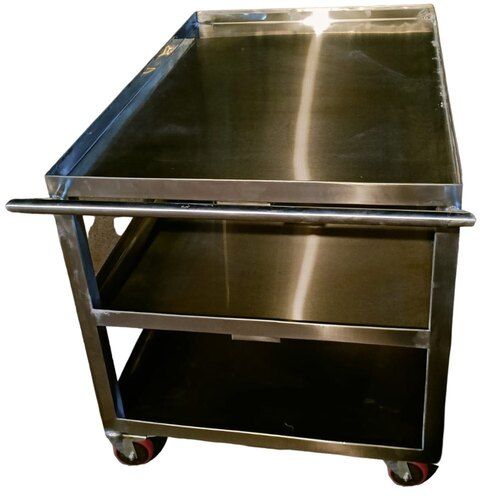 4 Wheel Stainless Steel Tray Trolley