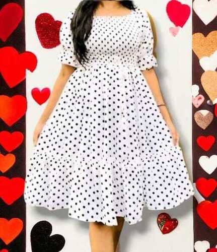 white dotted frock 