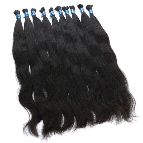 Shiny Silky 100 Percent Natural Black Straight Human Hair Extension for Ladies