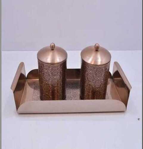 Copper Jars With Tray