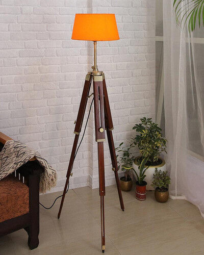 Royal Marine Tripod Table Antique Brass Lamp