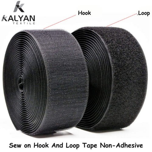 black hook and loop  non adhesive