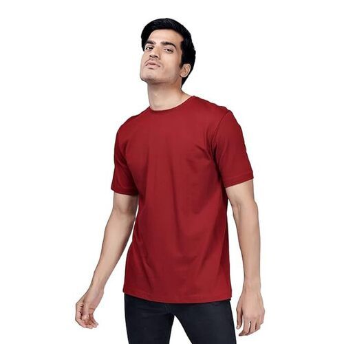 Red Color Mens Plain T Shirt