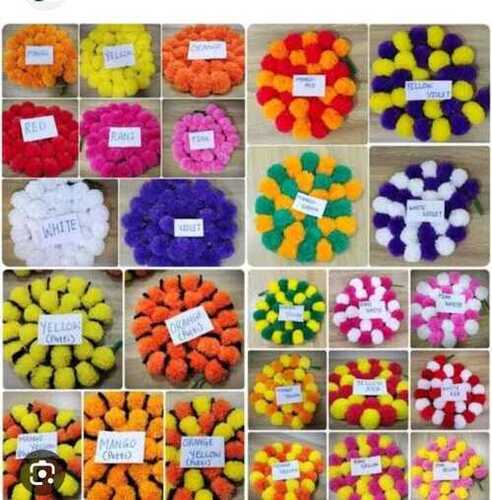 Multicolour Plastic Merigold Flower Available For Decoration 