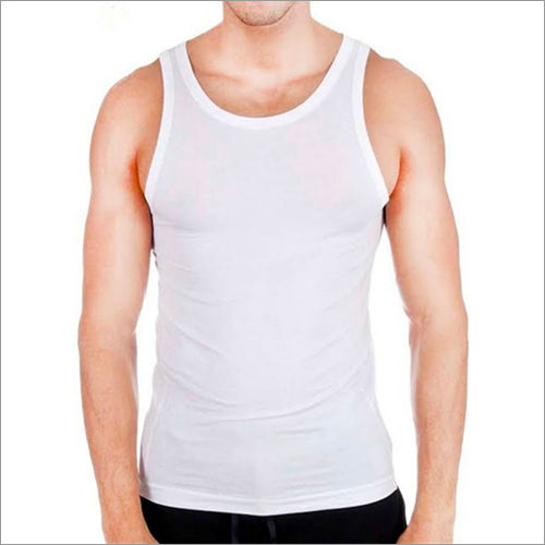 Mens White Cotton Vest