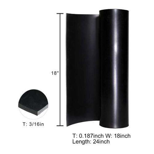 Neoprene Rubber Sheet -  Roll Form, Black Plain Design | Durable & Flexible Material