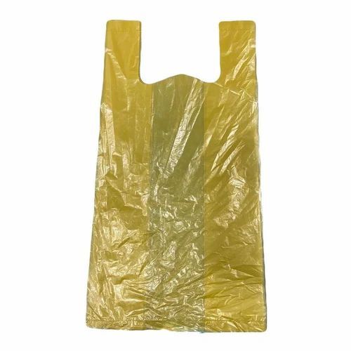 Easy to Carry Light Weighted Plain Transparent Yellow Plastic Carry Bags