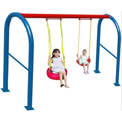 MULTICOLOR OUTDOOR TYRE ARC SWING SET 