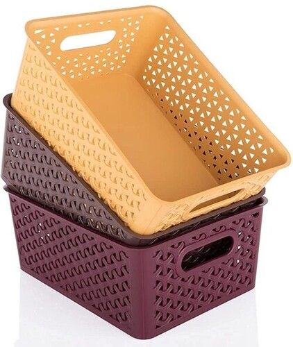 Rectangular plastic shopping basket