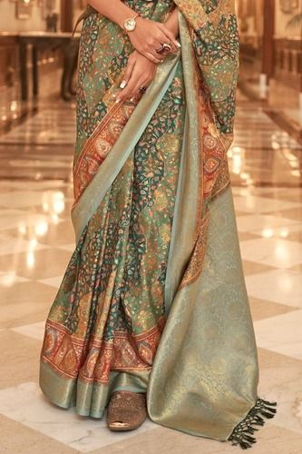 Ladies Party Wear Multi-Color Designer Ghicha Silk Saree