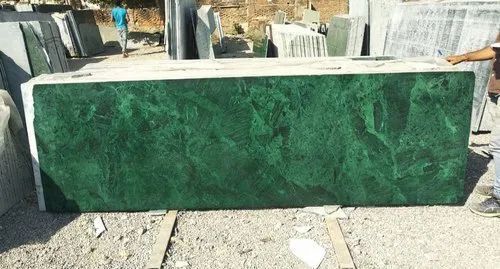 Fine Finished Rainforest Green Marble Slab