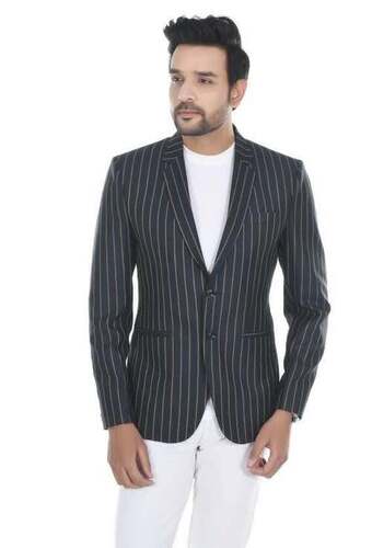 Mens Plain Black Blazer