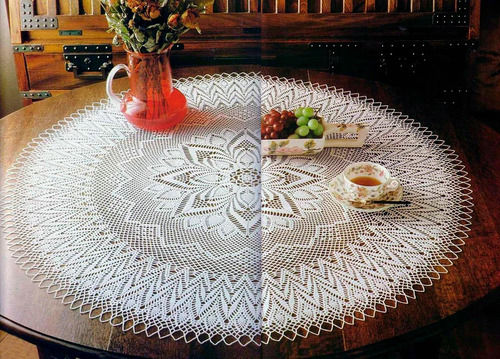 Skin Friendly Round Crochet Tablecloth