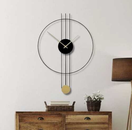 Round Shape Steel Black Minerva Wall Clock