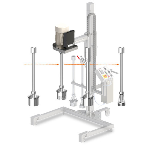 Industrial Multipurpose Exchangeable Shafts System - Color: Silver