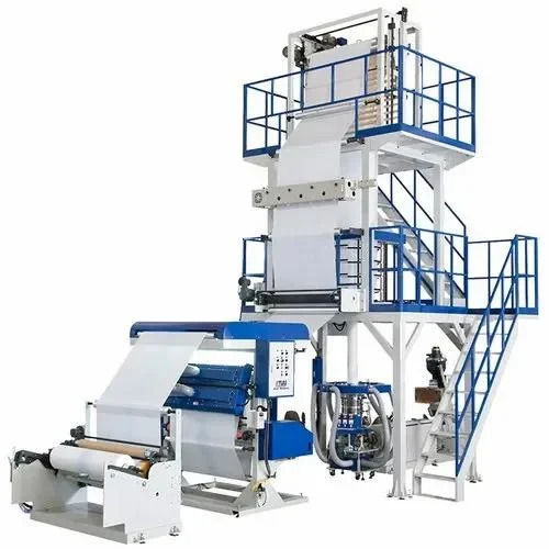 Blown Film Plant - 100 kg/hr Production Capacity, 60 Hz Frequency, Hassle-Free Functionality, Automatic Grade in White and Blue