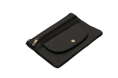 Durable Long Lasting Plain Black Leather Coin Purse