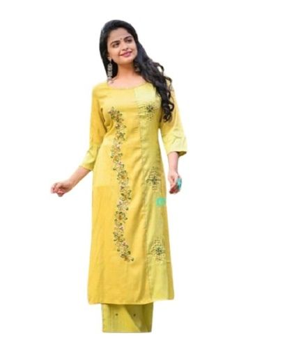 Casual Wear Quarter Sleeve Designer Cotton Palazzo Suit