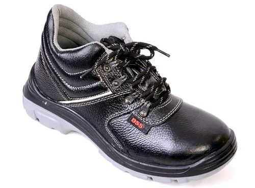 Comfortable Fit Slip Resistant Outsole Lace Closure Plain Leather Mens Safety Shoes