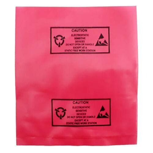 Anti Static Poly Bag - Durable Plastic, Fine Finished, Rectangle Shape, Pink Color | Very Good Quality, Plain Pattern, Printed