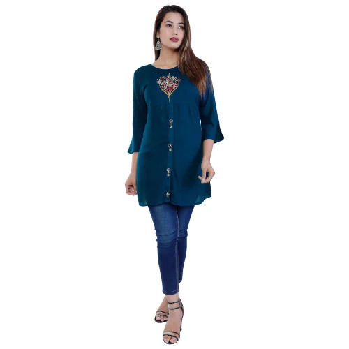 Ladies Casual Wear Embroidered Tunic Top