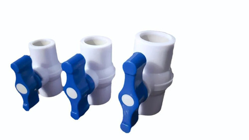 UPVC Ball Valve - White and Blue Color, Fine Finishing, Crack Proof | Ideal for Water Pipe Fitting in Home and Hotels