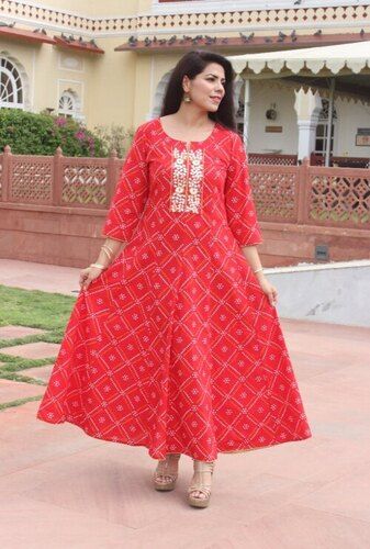 Ladies Designer Bandhej Kurtis