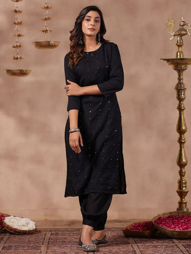 Ladies Casual Wear Designer Black Kurti