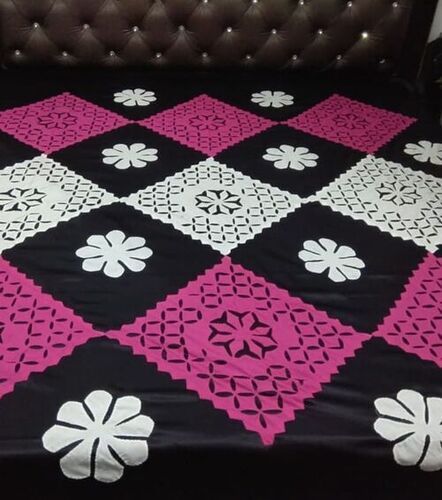 Flower Cut Work Double Bed Sheet